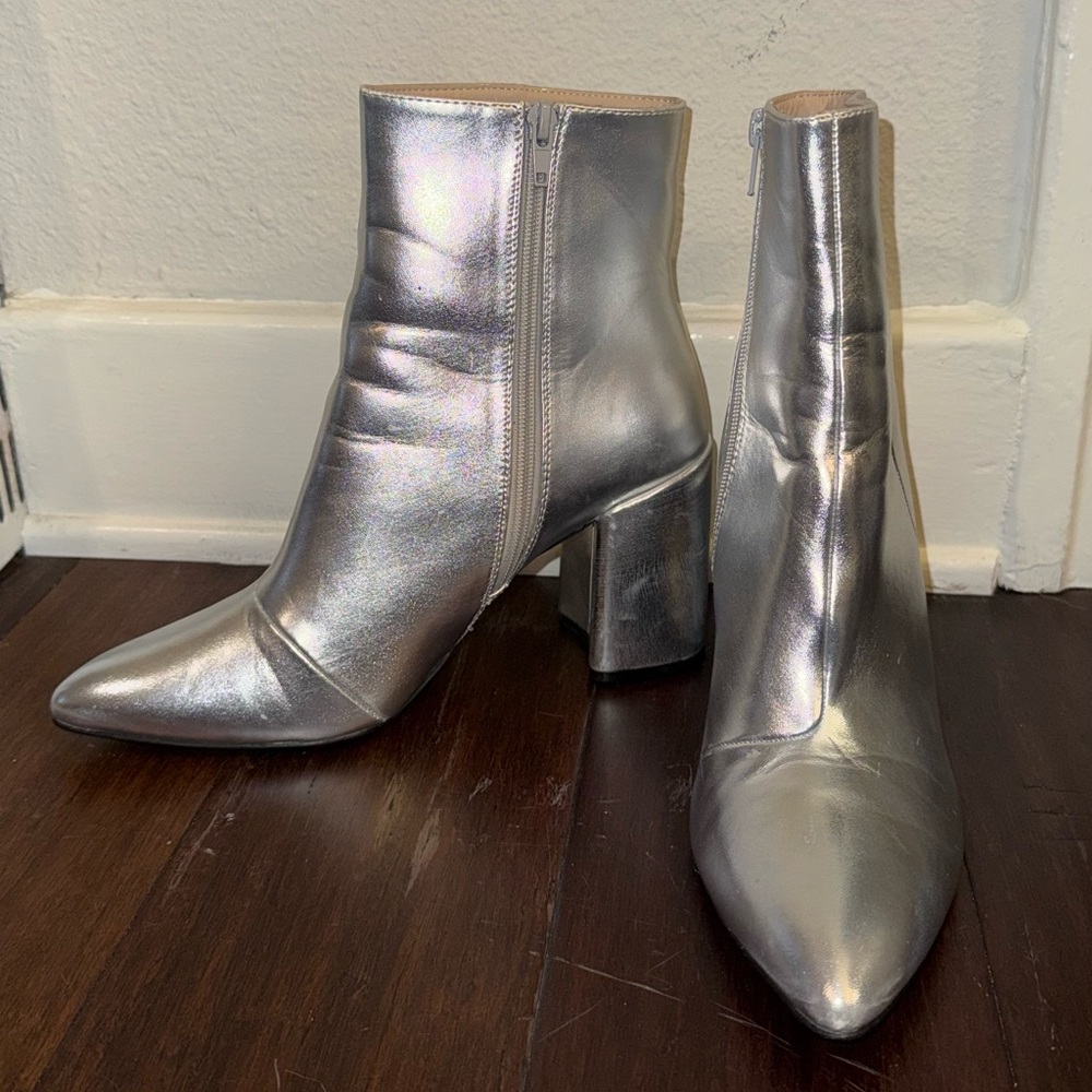 Silver Ankle Boots